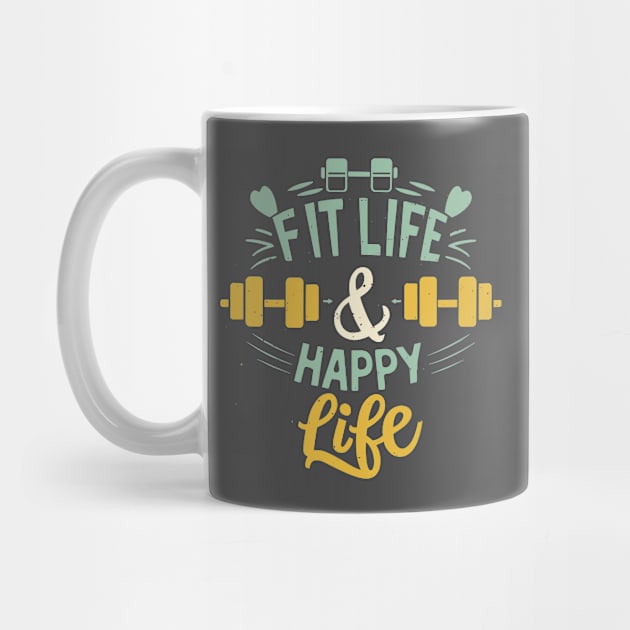 Fit life Happy Life gym and fit lifestyle design by KJ PhotoWorks & Design